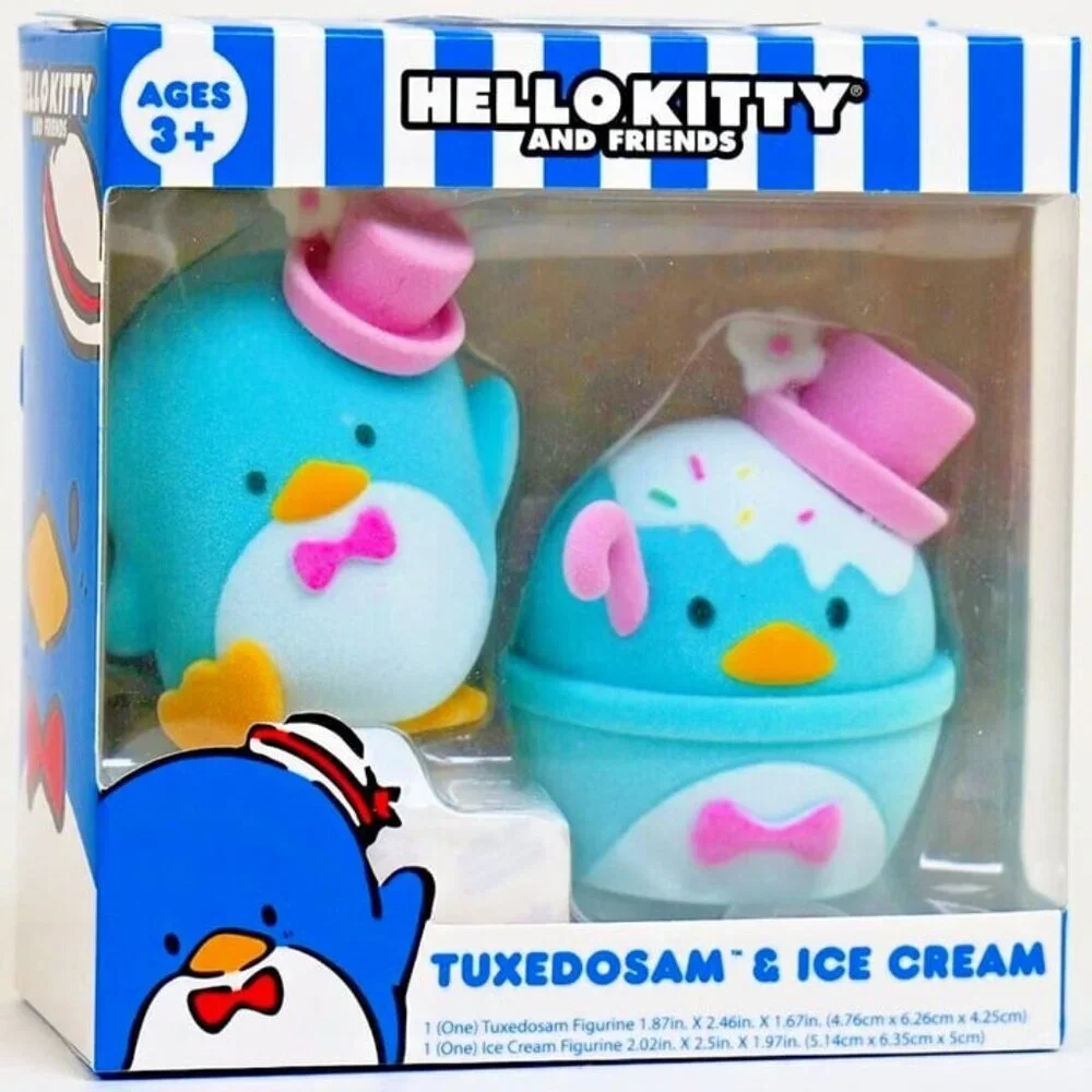 Hello Kitty and Friends - Tuxedosam & Ice Cream‎ Flocked Figurines - Kawaii